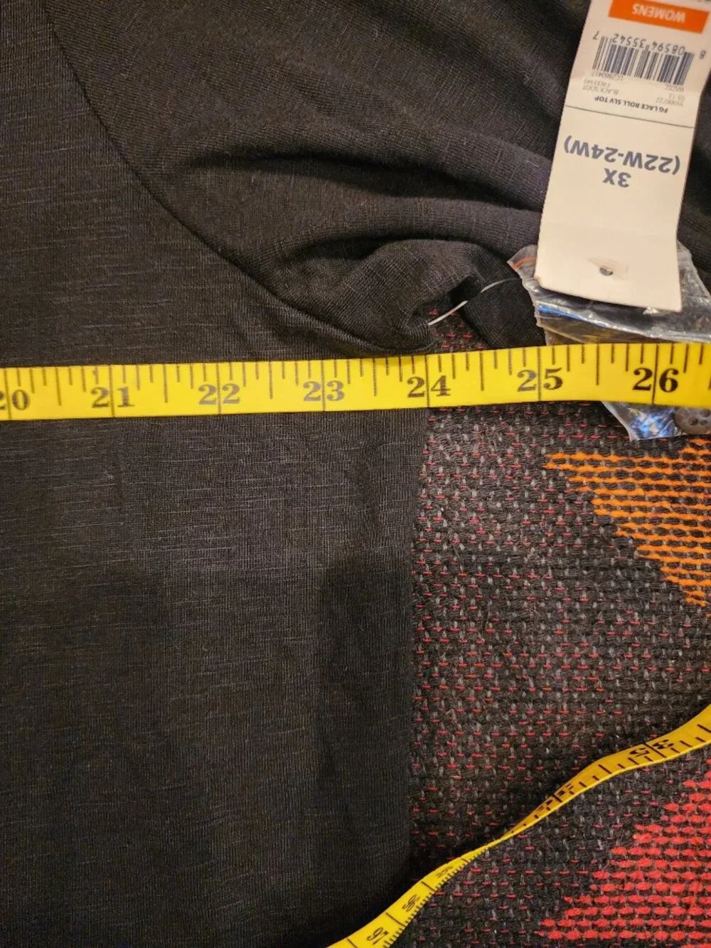 NEW Faded Glory Black Lace-Up Tunic Top and 2 Basic Black Super Soft TEES. 3X - Picture 12 of 16